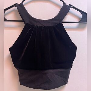 Beyond Yoga black velour crop top